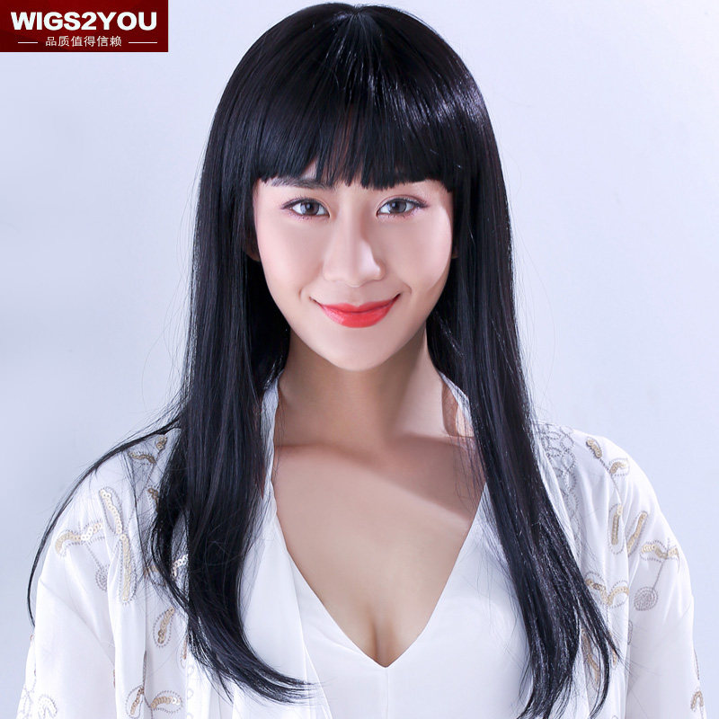 wigs2you女士齐刘海甜美风长直发