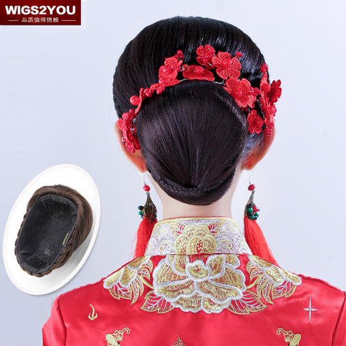 wigs2you手工麻花辫盘发发包假发