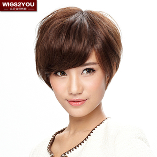 wigs2you高端假发短直发女 逼真帅气短假发套 真人发丝假发套