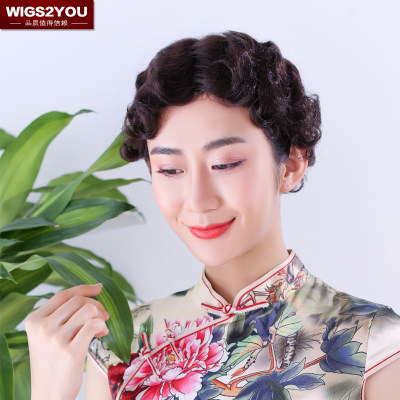 wigs2you复古风手推波浪卷假发