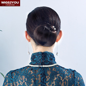 Wigs2you假发新品 盘发发髻复古花苞头简约丸子头 新娘小发包时尚