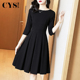 场合裙子气质小黑裙女秋冬 正式 黑色收腰连衣裙高级感2026秋季 新款
