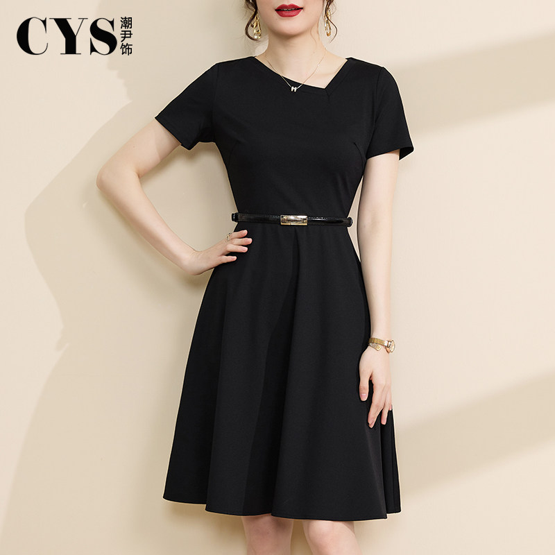 名媛高级感气质黑色连衣裙女2026夏季新款修身显瘦高端轻奢小黑裙