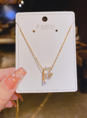 【真金电镀】法式轻奢锆石吊坠项链冷淡风保色简约锁骨链