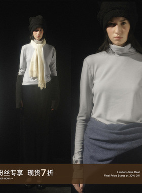 Cycle Document 手套袖设计/基础款高领修身长袖T恤女内搭打底衫