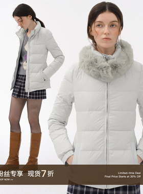 CycleDocument 【围脖款】95白鸭绒冬季毛领修身保暖羽绒服外套女