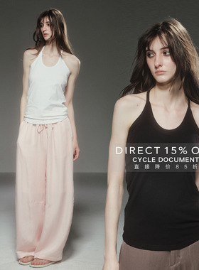 Cycle Document 基础款弹力修身挂脖吊带背心女夏季外穿显瘦上衣