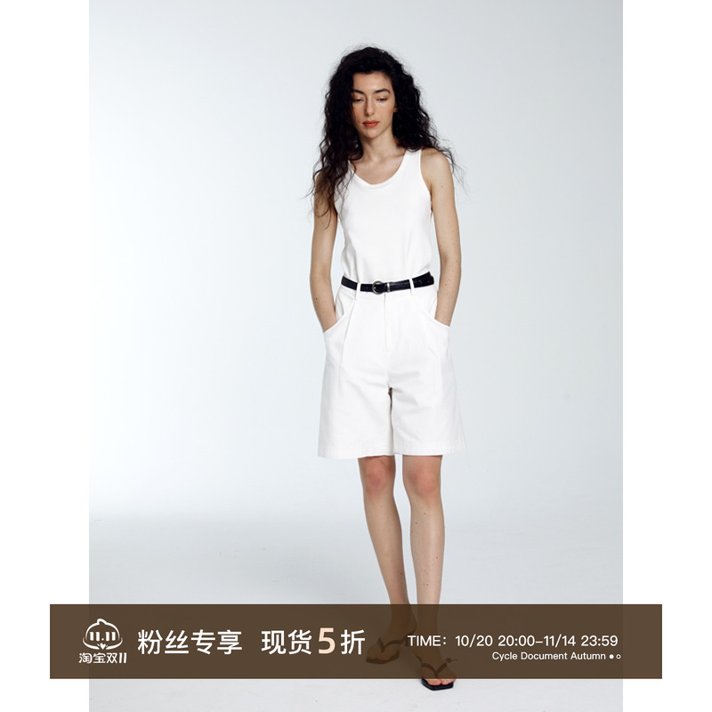 百慕大直筒垂感五分裤女