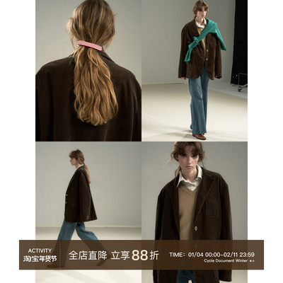 CycleDocument灯芯绒西装外套