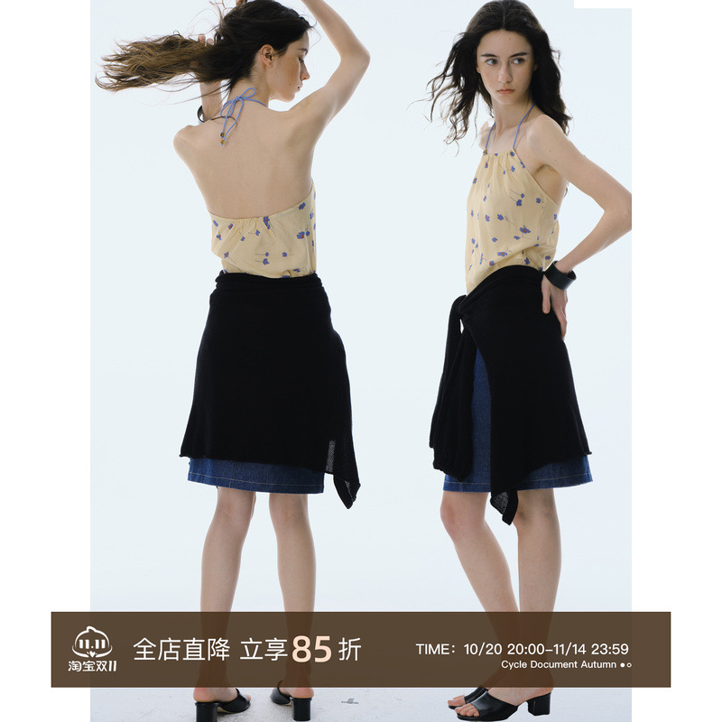 CycleDocument挂脖碎花吊带女