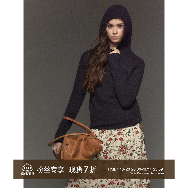 CycleDocument羊驼毛连帽针织衫