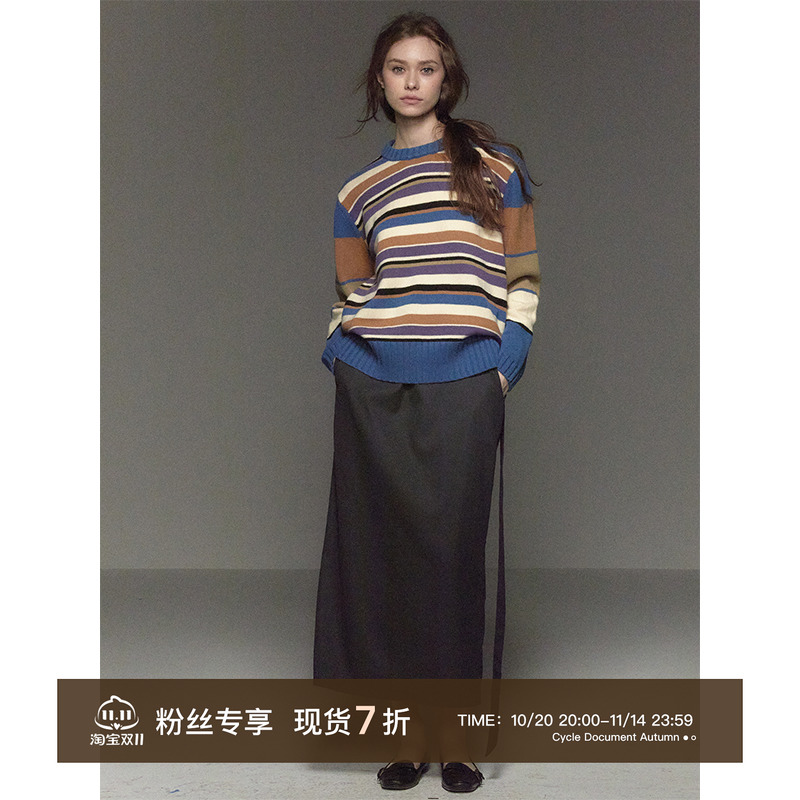 CycleDocument羊毛加厚条纹毛衣