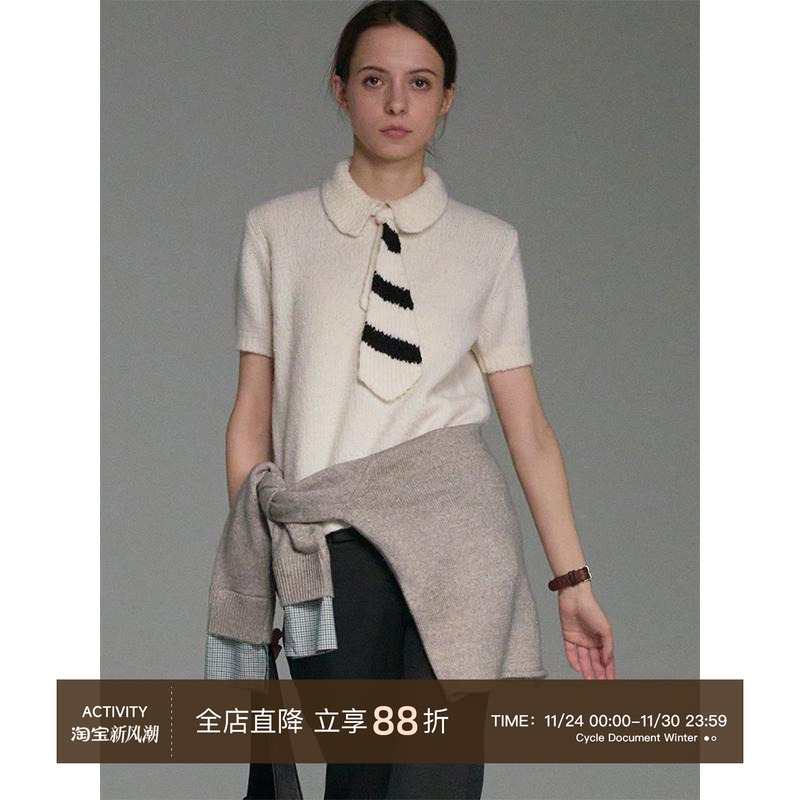 CycleDocument娃娃领短袖毛衣
