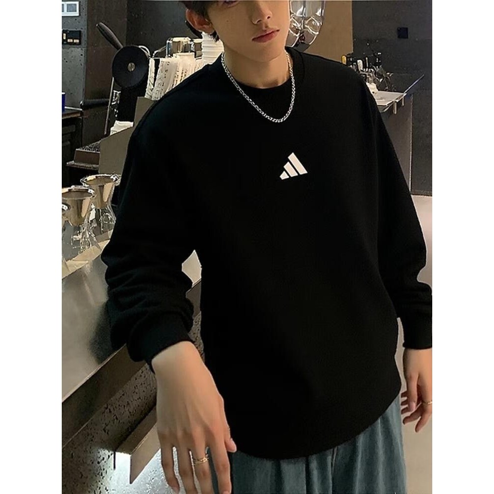 阿迪达斯正品卫衣男装跑步训练休闲运动服针织圆领套头衫JE3837