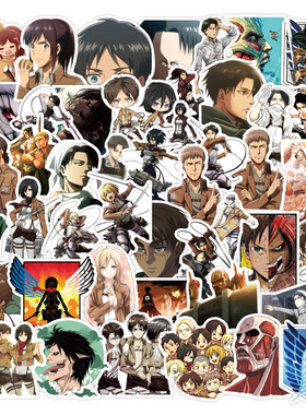 50张进击的巨人贴纸行李箱电脑手机贴画 Attack on Titan sticker