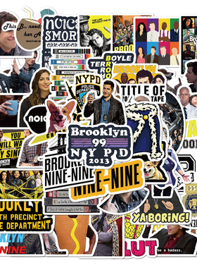 50张欧美神烦警探贴纸手账行李箱电脑手机壳头盔贴画 Brooklyn 99