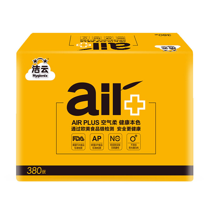 洁云本色平板卫生纸380张10包装图片