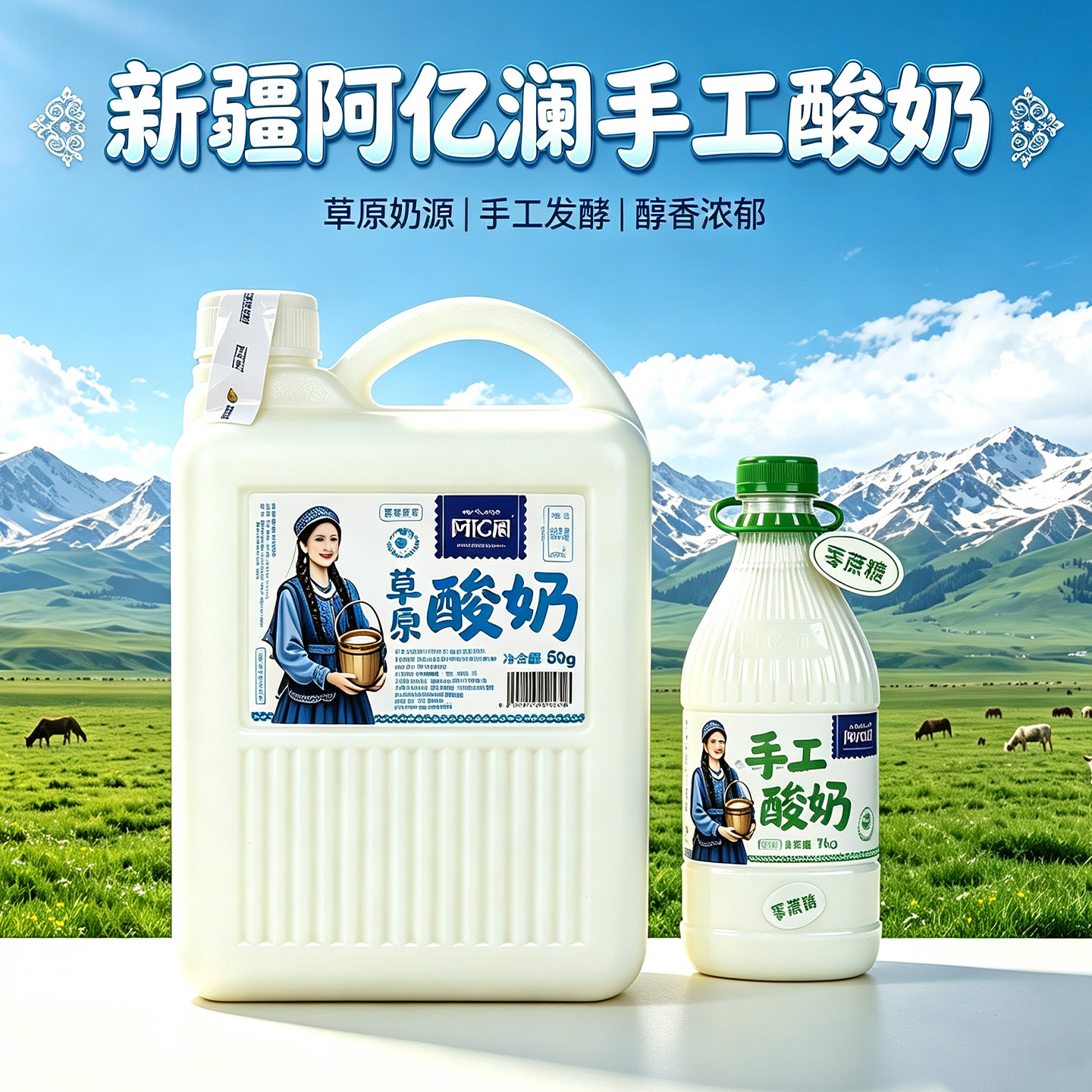 新疆伊犁特产阿亿澜手工酸奶3k低温酸奶