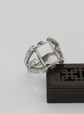 diy镶嵌琥珀蜜蜡戒指空托