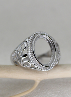 925纯银女款藏式尼泊尔民族戒托戒指托9.5*13.59*1410*13戒指空托