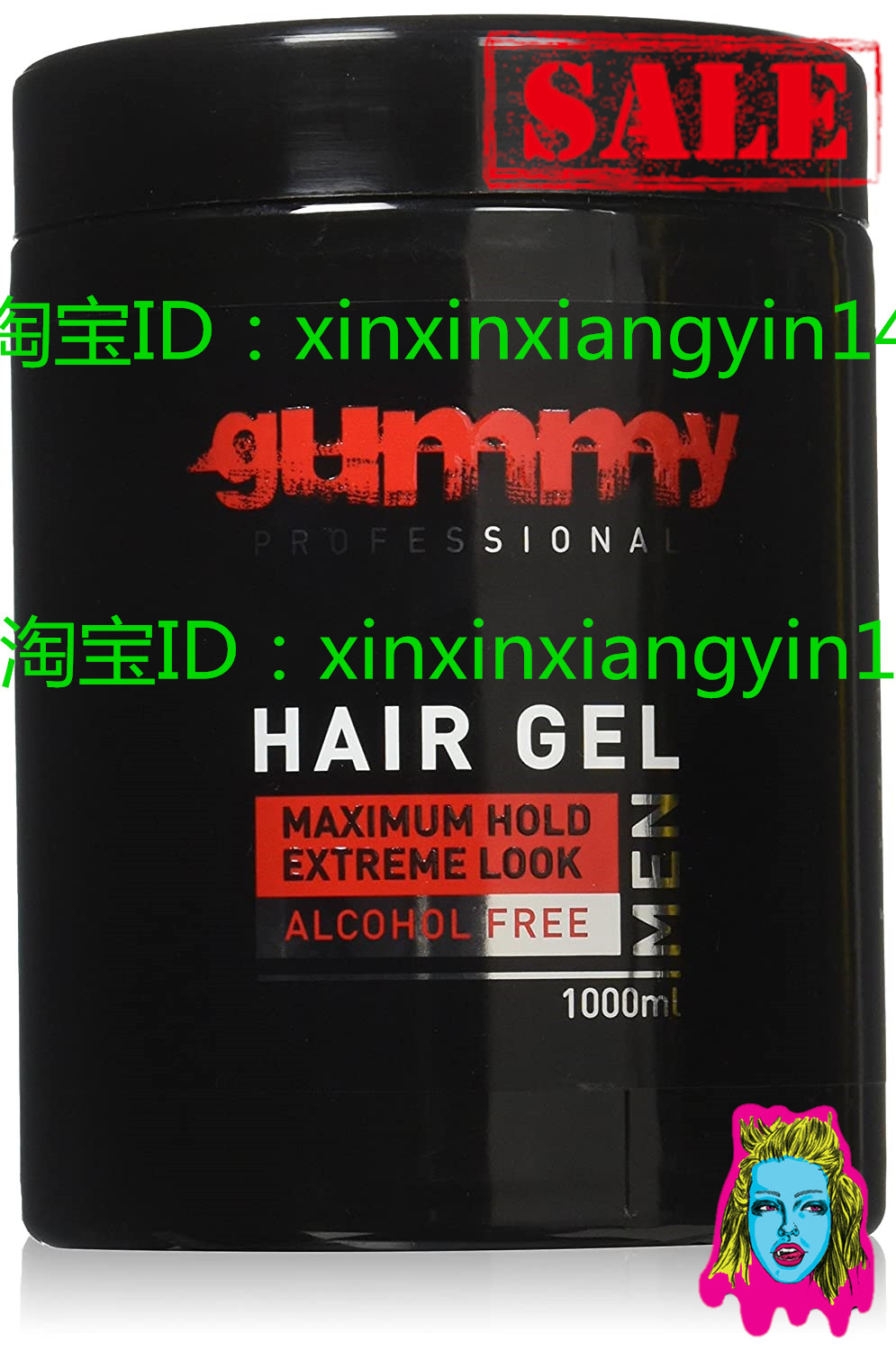 Gummy Alcohol Free Hair Gel，Red，34 Ounce