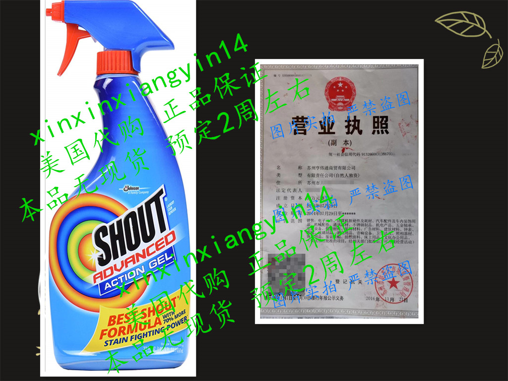 代 Shout Advanced Stain Remover Gel 22 oz
