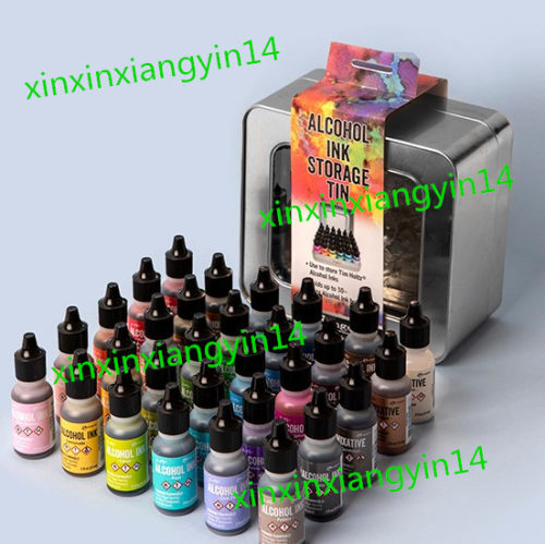 30x Tim Holtz Alcohol Ink .5oz Bottles (Assorted Colors), Ti