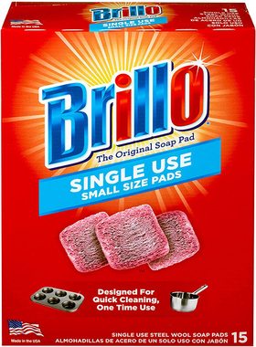 Brillo Steel Wool Soap Pads Singles，15个装