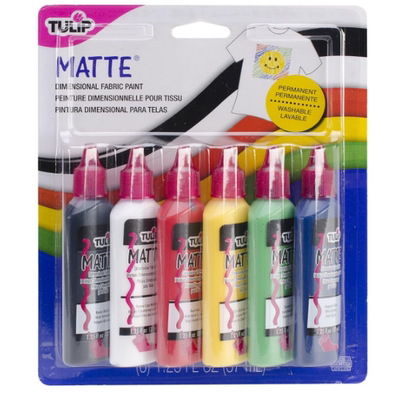Tulip Dimensional Matte Fabric Paint, 6-Pack
