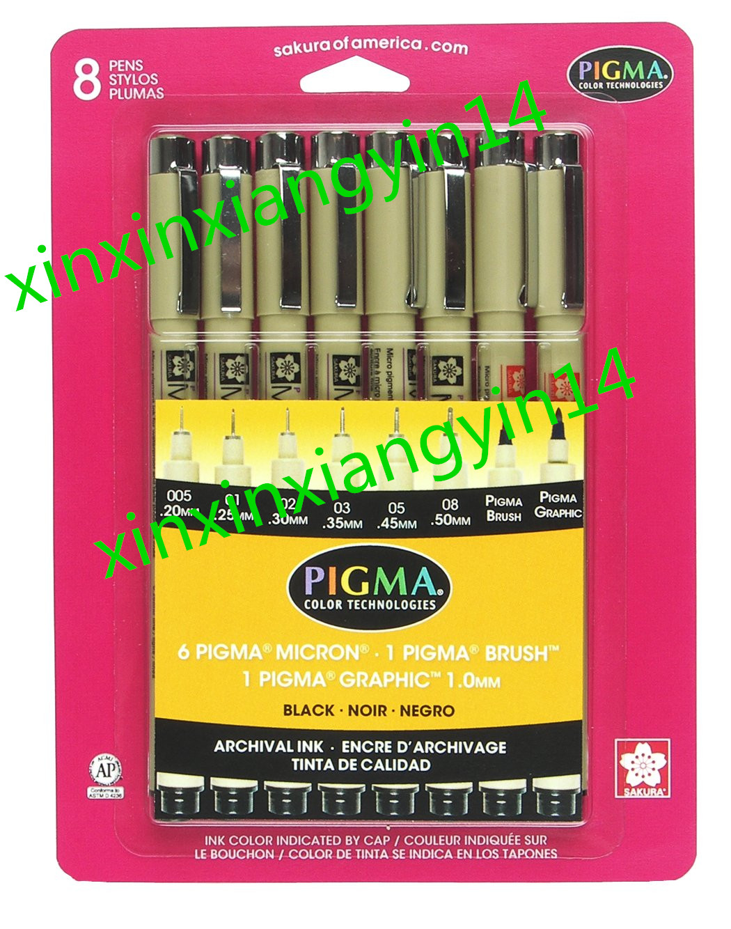 预 Sakura Pigma 30067 Micron Blister Card Ink Pen Set, Black 文具电教/文化用品/商务用品 中性笔 原图主图