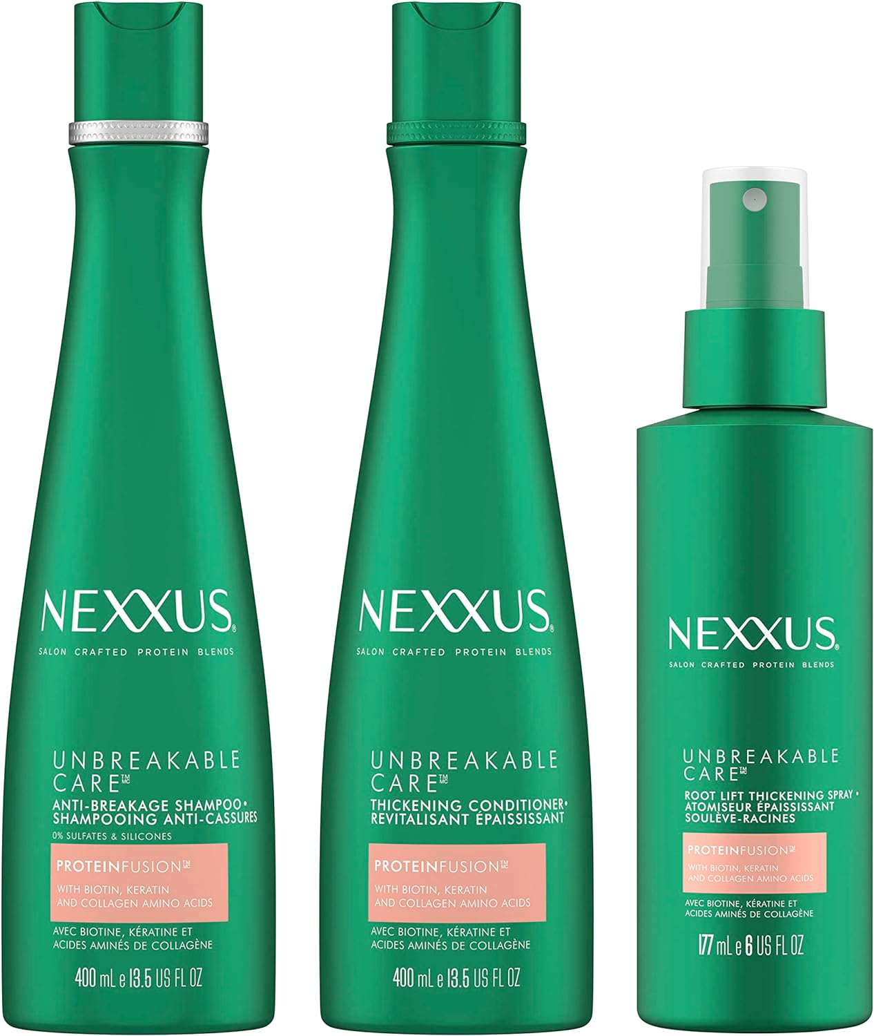 Nexxus Unbreakable Care Shampoo, Conditioner, and Leave-In S