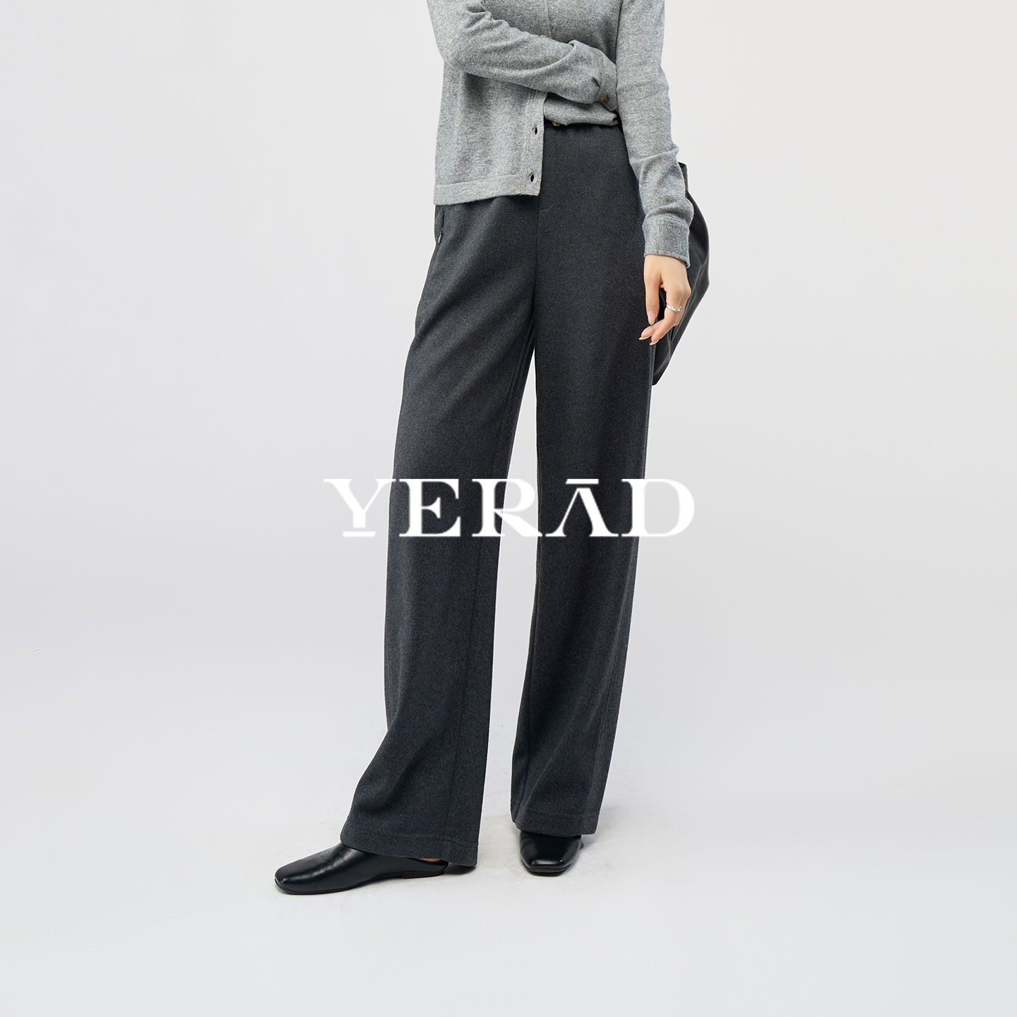 娅丽达针织羊毛阔腿裤香蕉裤女