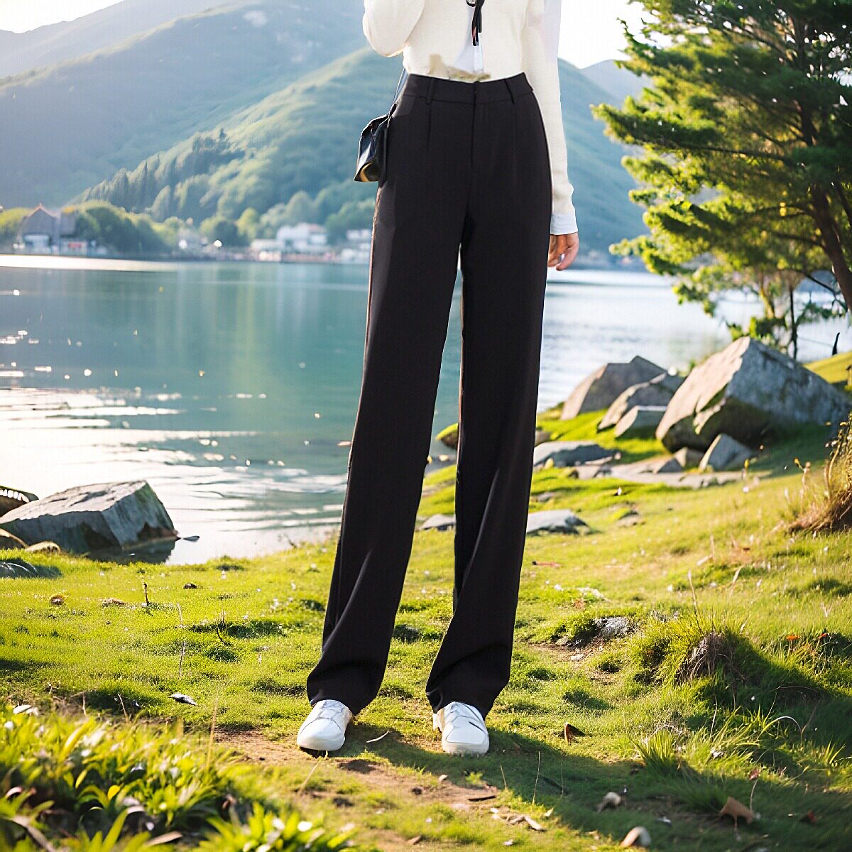 娅丽达窄版阔腿裤女西装裤2025秋季新款裤子西裤小个子女裤直筒裤,女装/女士精品,休闲裤,淘宝优惠券,粉丝福利购,淘宝优惠卷