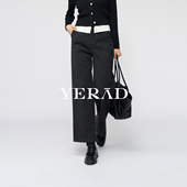 女2025新款 女裤 冬休闲裤 娅丽达羊毛醋酸加绒直筒裤 九分毛呢阔腿裤