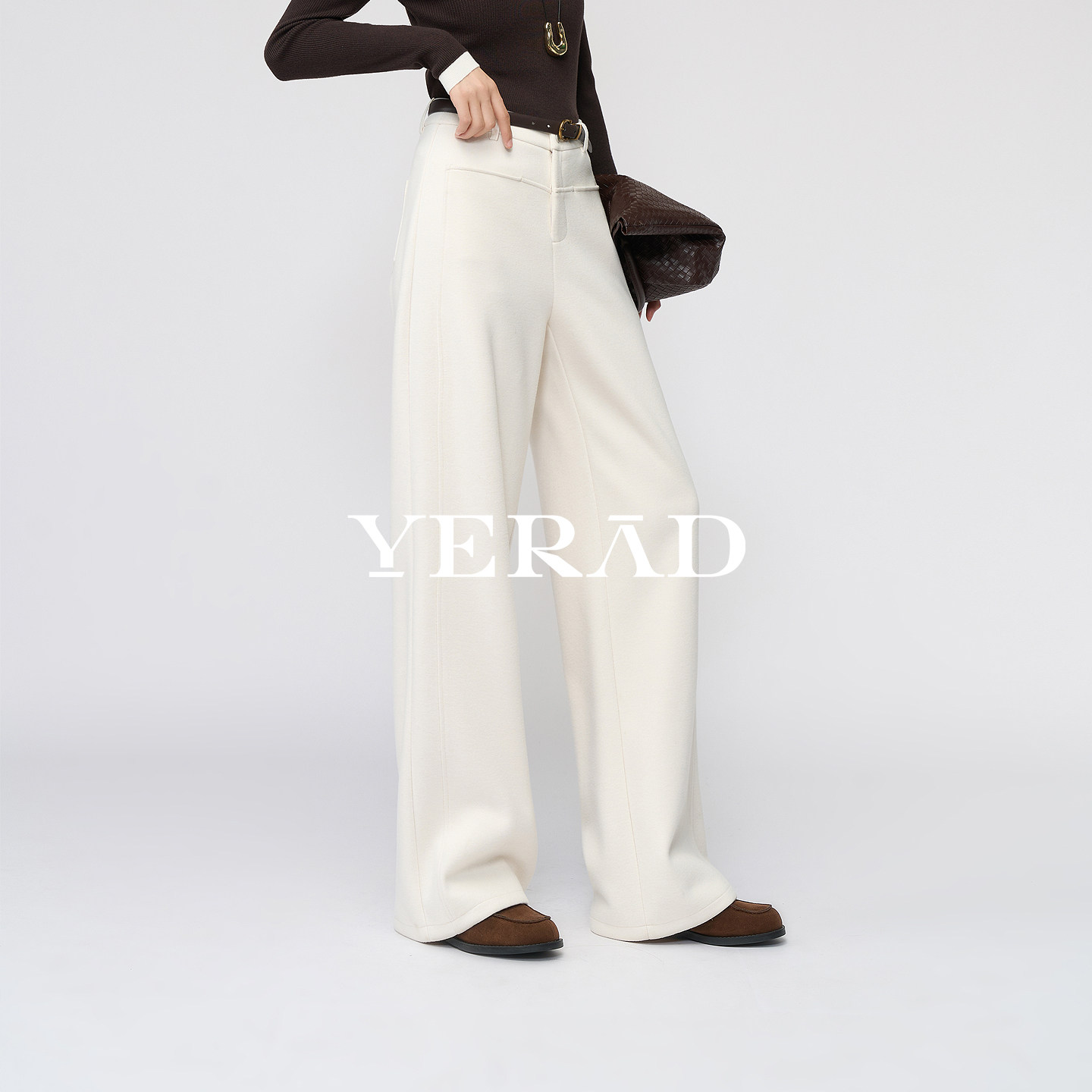 娅丽达羊毛醋酸针织直筒裤女2025新款女裤冬季休闲长裤窄版阔腿裤,女装/女士精品,休闲裤,淘宝优惠券,粉丝福利购,淘宝优惠卷