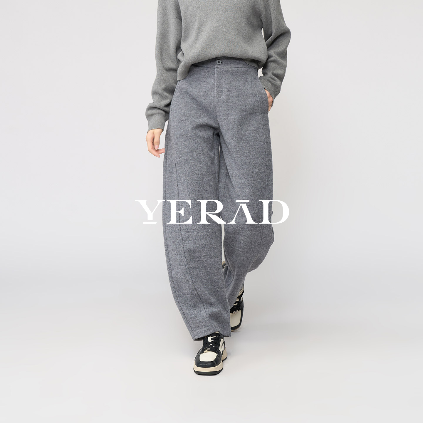 娅丽达棉羊毛精纺质感香蕉裤女