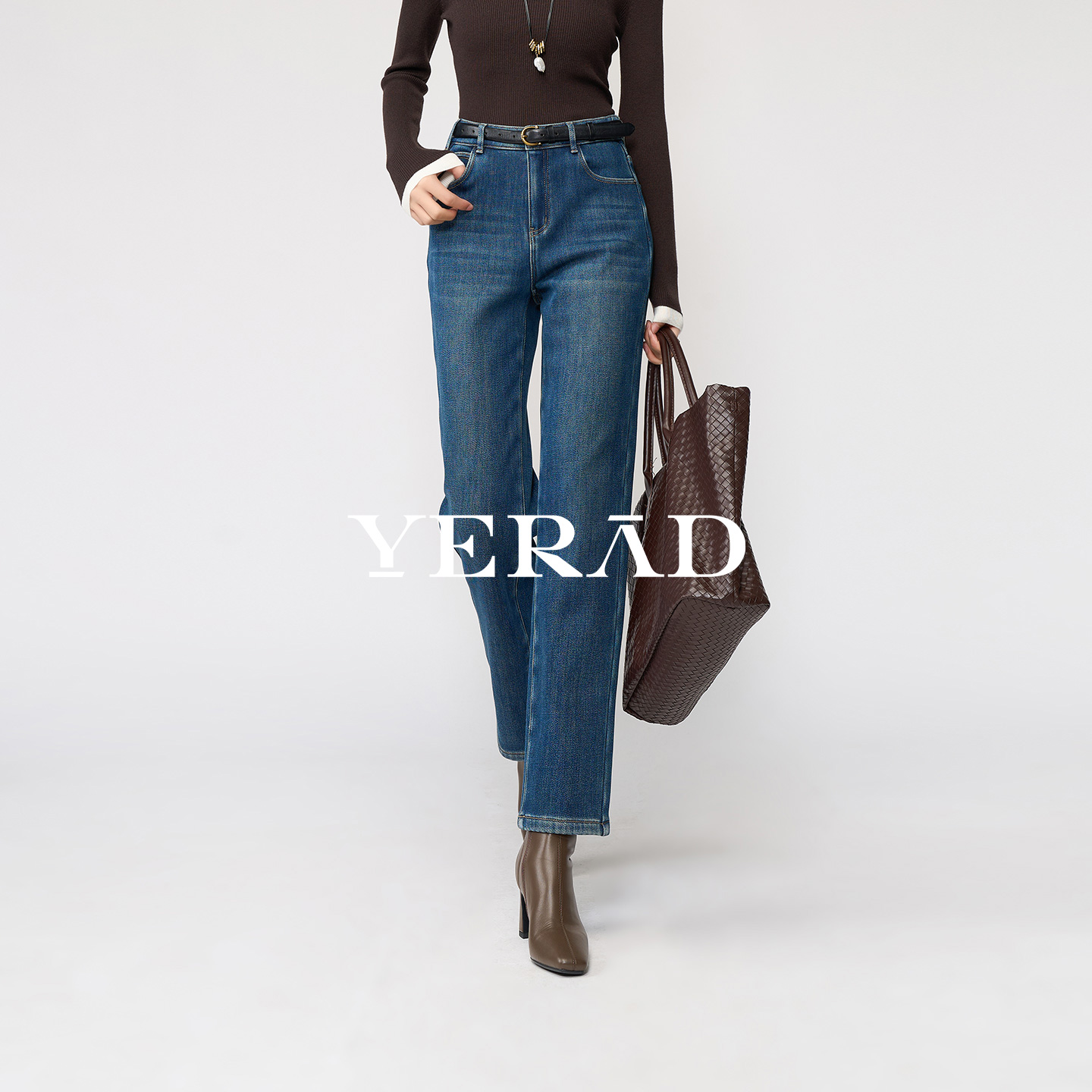 娅丽达直筒牛仔裤女新冬