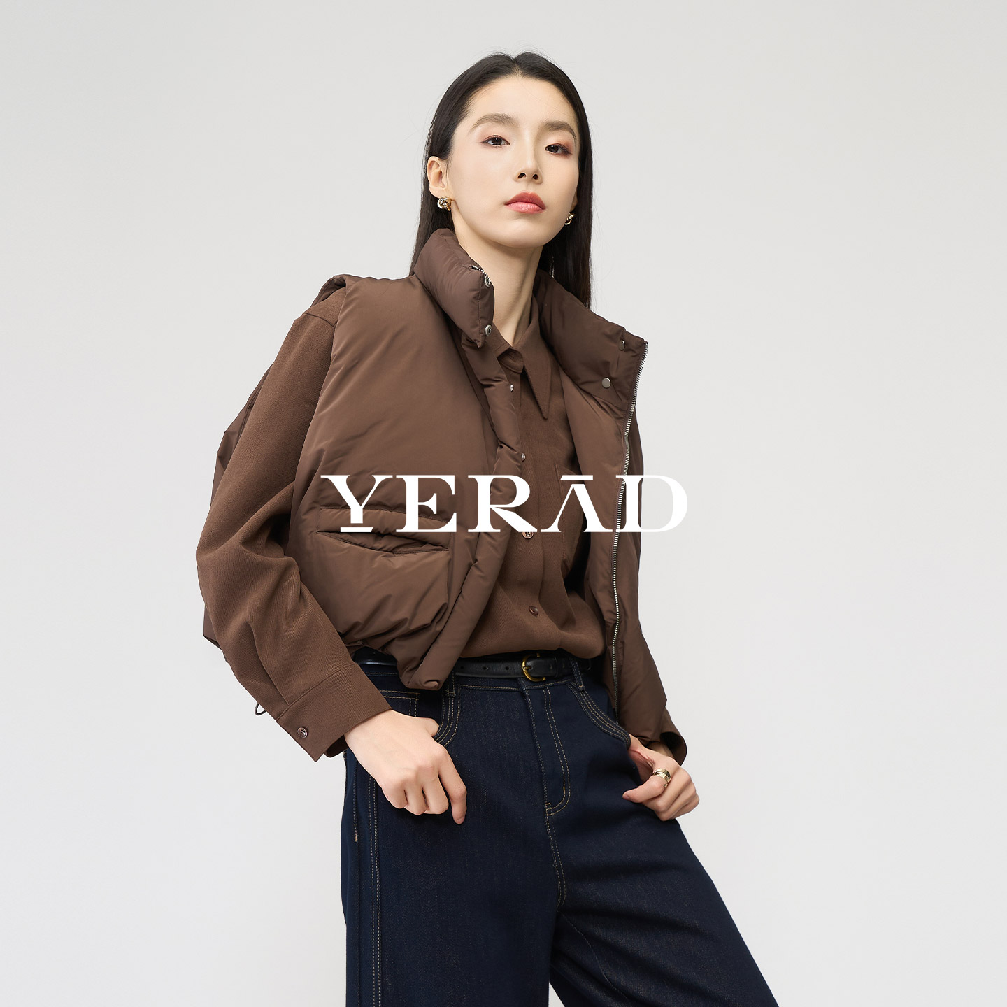 娅丽达设计感磨毛衬衫女