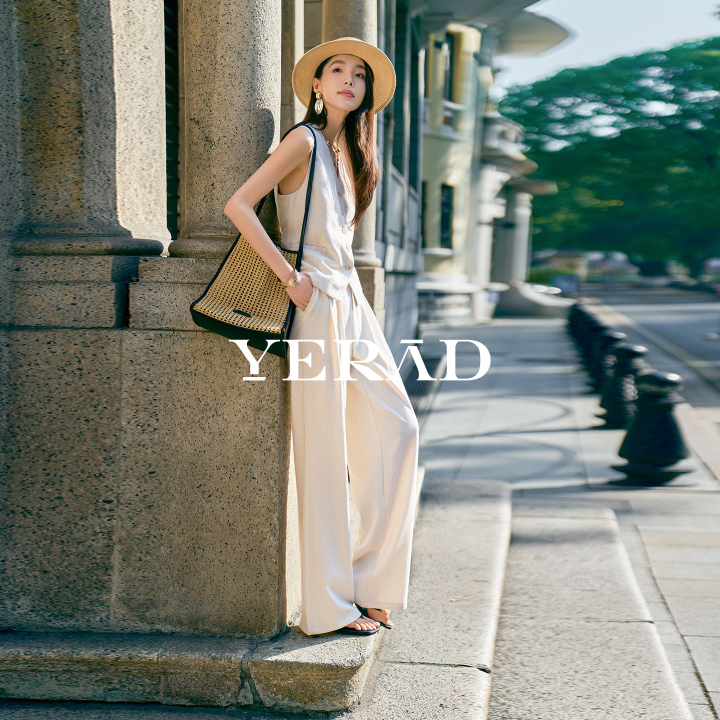 娅丽达米色亚麻窄版阔腿裤女2026春季新款休闲拖地裤白裤子直筒裤,女装/女士精品,大码裤装,淘宝优惠券,粉丝福利购,淘宝优惠卷