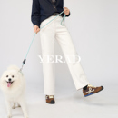 阔腿裤 娅丽达加绒白色直筒牛仔裤 宽松遮肉窄版 新款 子 女2025年冬季