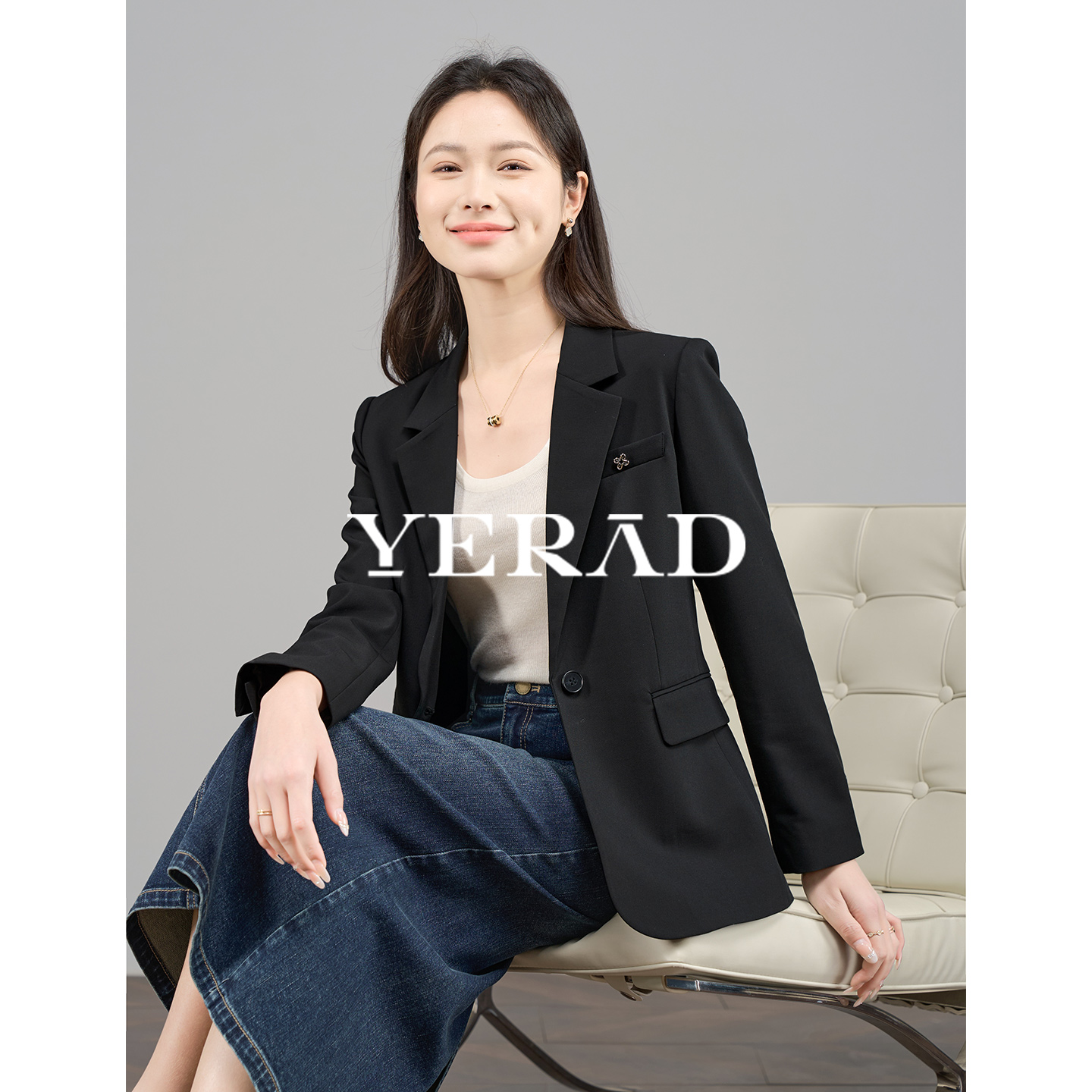 娅丽达简约通勤西装外套女