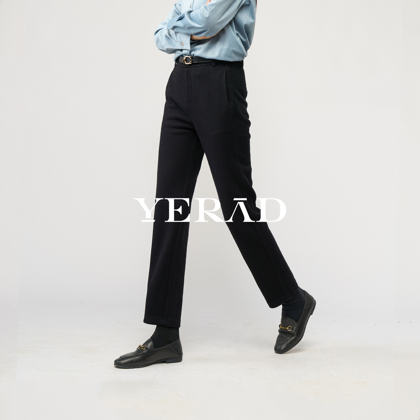 娅丽达九分羊毛桑蚕丝直筒裤女