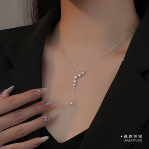 6iu6iu纯银女北极星项链锁骨链