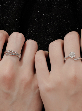 荆棘玫瑰情侣纯银对戒