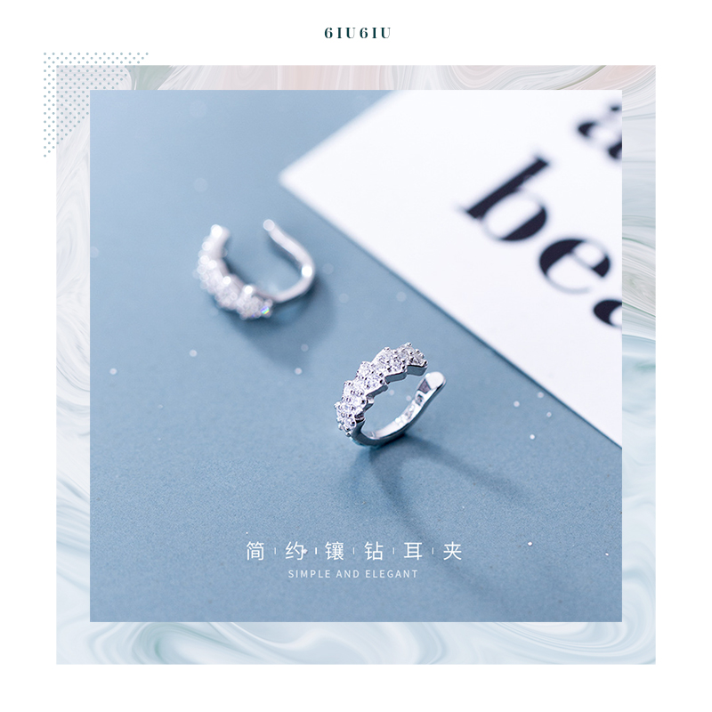 上学上班场景百搭纯银无耳洞耳夹