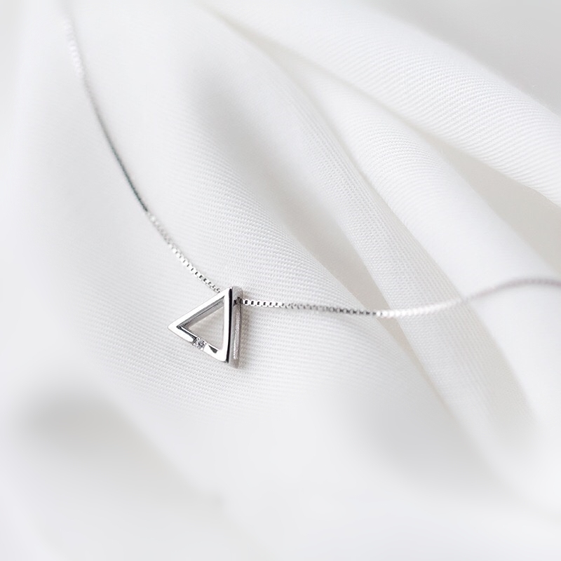 LiuLiu极简风925纯银三角锁骨链