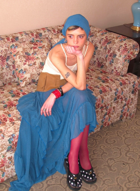 AXIS OF弗拉明戈复古蓝色不规则长裙子堆褶微透a字网纱半裙半身裙