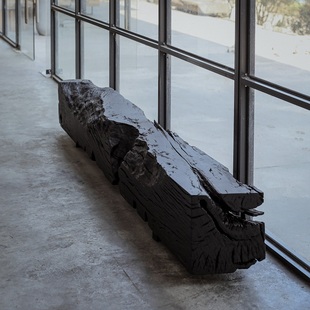 野木1978 置艺术电视摆台孤品创意 侘寂风沉水乌木长凳玄关墩子装