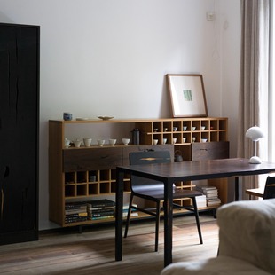 野木1978 浅山淡影格子茶杯架博古陈列架书架现代简约侘寂实木