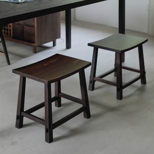 茶椅 茶室方凳黑檀实木现代日式 野木1978 微卷小茶凳侘寂禅意中式